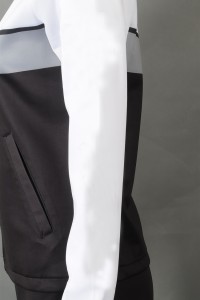 WTV175 Online Order Women's Sport Suit Design Black and White Contrast Sport Suit Sport Suit Factory 100% Polyester  detail view-2